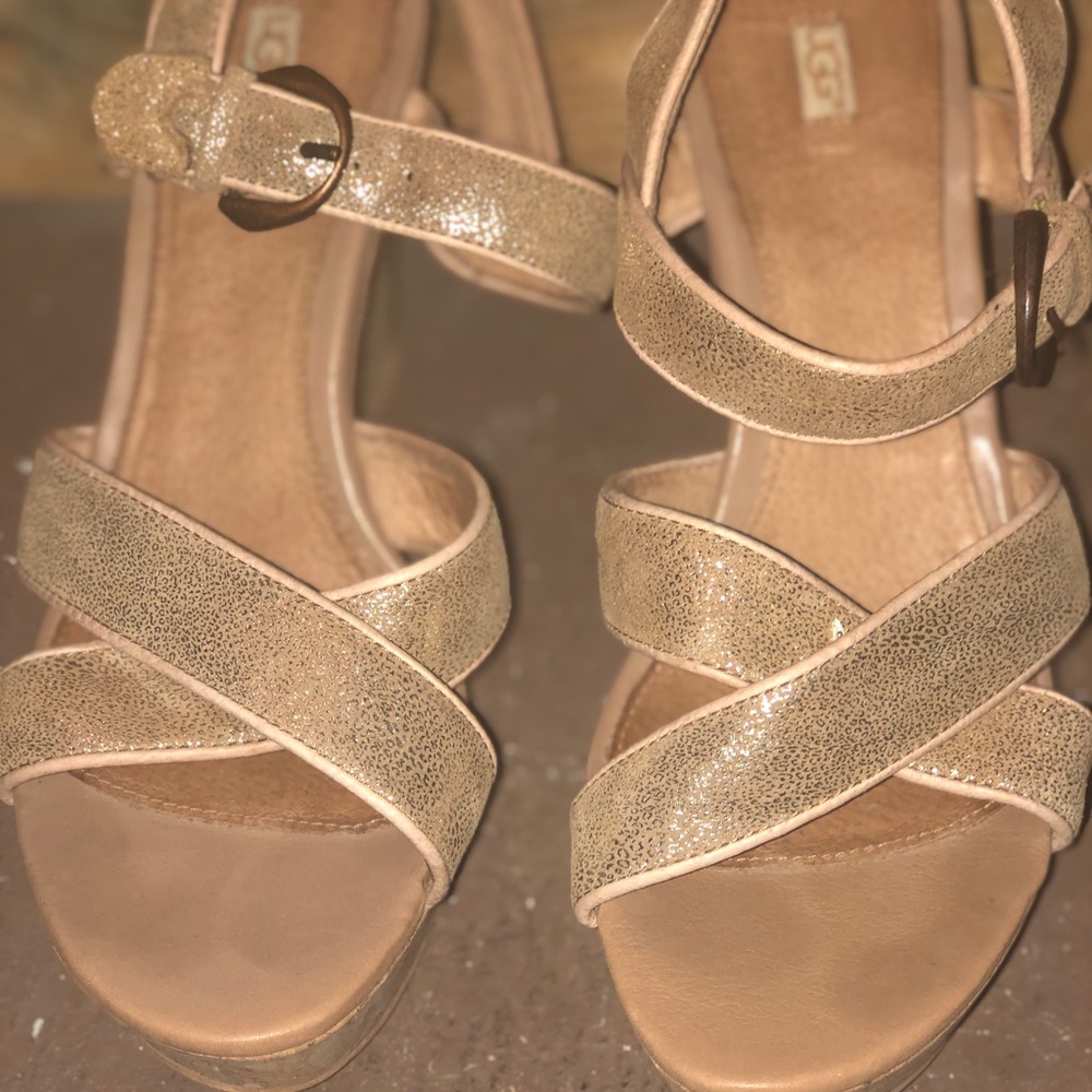 Gold UGG wedge